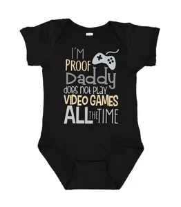 I'm proof Daddy doesn't play video games all the time Onesie, Pregnancy Announcement Gift, Cotton Baby Clothes, Funny Baby Bodysuit