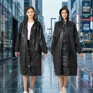 Adult Rain Ponchos 2 Pack Reusable Raincoat for Women and Men - Lightweight Waterproof Rainwear Hooded Rain Jacket Perfect for Outdoor Activities Hiking Camping Travel Emergency Weather Protection