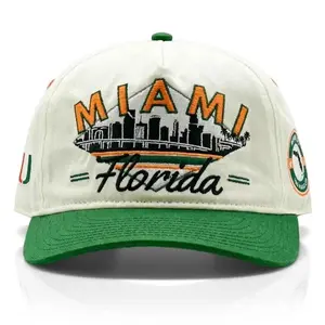 Miami Snapback – The U – Retro Hurricanes Skyline Cap with Championship Legacy – 5-Panel High-Profile Fit for College Football Icons