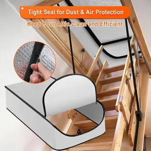 Attic Stairs Insulation Cover Tent Premium Energy Saving, 25”x54”x11” for Pull Down Stairs, Double Bubble Reflective Radiant Barrier Reflects 95% of Radiant Heat