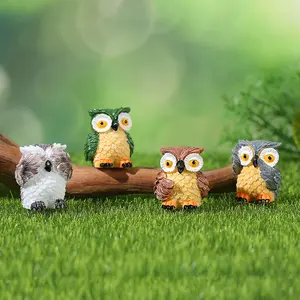 New Owl Resin Small Ornaments Micro Landscape Decoration DIY Landscaping Bonsai Green Plants Creative Cross-border Resin Crafts for Home & Garden Decor