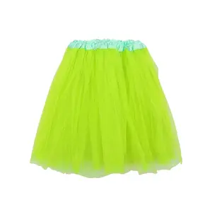 Neon Green Tutu Skirt for Women – 3-Layer Tulle Ballet Skirt for Costume, Dress-Up, Dance, & Cosplay