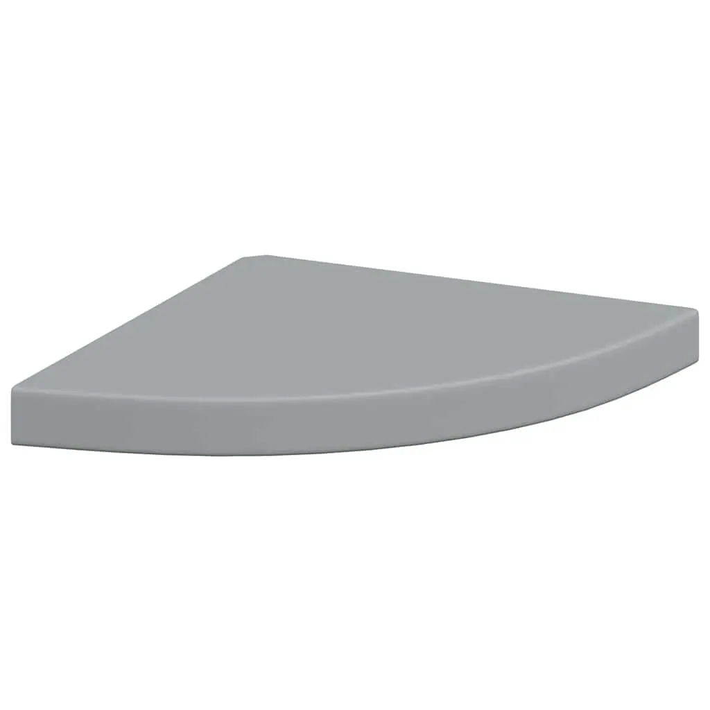 vidaXL Wall Corner Shelf, Floating Corner Shelf, Display Shelf, Wall Mounted Shelf for Book DVD CD Photo Frame Display, Modern Style, Gray MDF 323922