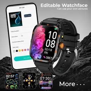 2026 New Military Smartwatch, 2.01 Inch HD Screen, Android/iOS Compatible, Bluetooth-compatible Calling, Waterproof, Outdoor Sports Fitness Tracker, Men's Model