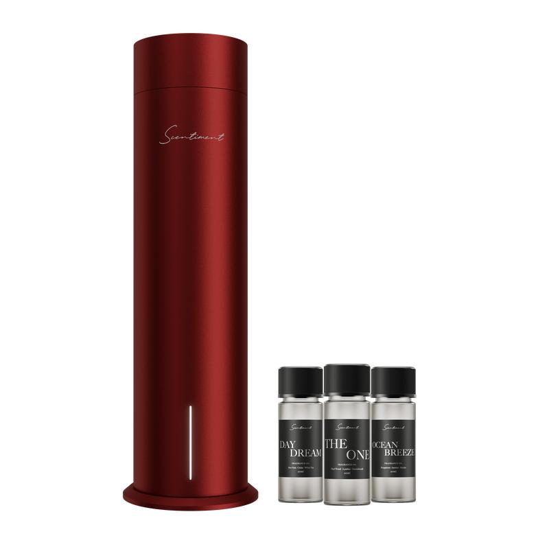 Scentiment Diffuser Tall Air 2 - Discovery Kit with Sampler Oils: Cold-Air Diffusion Technology with Wi-Fi & Touch Controls, Rechargeable Battery, Covers 1000 Sqft; Includes Top 3 Luxury Hotel-Inspired Fragrance Oils (20ml)