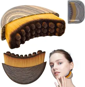 Lymphatic Facial Sculpting Brush - Lymphatic Drainage Massager A Soft Dry-Brushing Beauty Tool, Specifically Designed for Sculpting The Jawline, Chin and Facial Contours. (2pcs)