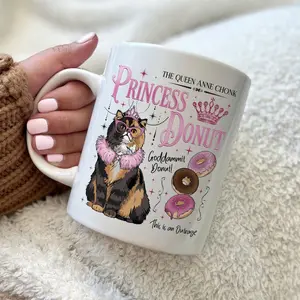 Princess Donut Ceramic Mug 2-sided, New Achievement Accent Mug, DCC Gifts for Fantasy Sci-Fi Book Lovers, Dungeon Crawler Cup, Book Series Mugs
