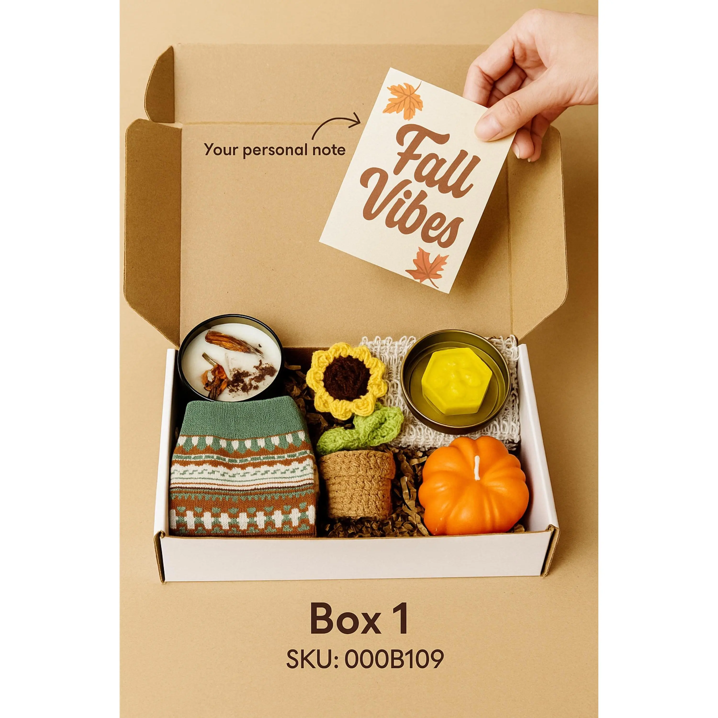 🎃 Halloween Basket for Her – Thanksgiving Gift Box | Fall Vibes Cozy Set with Pumpkin Candle & Handmade Soap