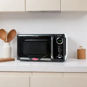 Retro 0.7 Cubic Foot 700-Watt Countertop Microwave Oven - Black
