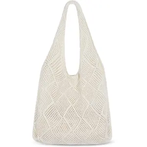 Crochet Mesh Tote Bag – Boho Knit Beach & Summer Shoulder Bag