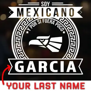 Mexican Last Name Decal Stickers Last Name Personalized Decal in Spanish para Mexicanos Mexican Pride Stylish Car Merch