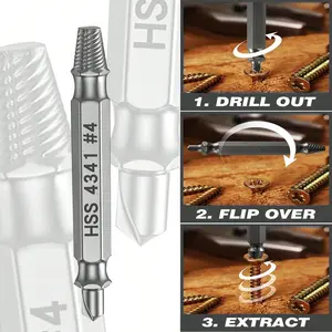 6-Piece Screw Extractor Set — HSS 4341# Hardened Steel Stripped Screw & Broken Bolt Remover Kit with Case, Left-Hand Spiral Drill-Out Tool for Automotive, Plumbing & DIY Repair