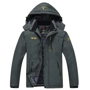 GOPUNE Men's Fleece Jacket Winter Waterproof Warm Ski Jackets Windproof Coat with Zip Pockets Hood