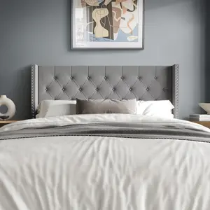 Favorer Grinnell Tufted Upholstered Headboard for Stylish Bedroom Decor