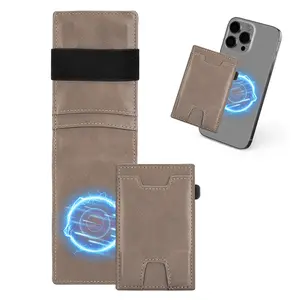 Men’s High-End Leather Business Wallet - Portable Flip Design, Magnetic Card Slots, Expandable Elastic Strap Card Holder, Multifunctional Men’s Wallet