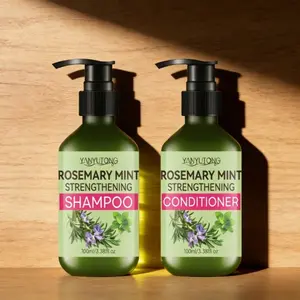 Rosemary & Mint Natural Shampoo + Conditioner | A refreshing botanical formula that combines cleansing and care to help purify the scalp, balance oil, and nourish hair, leaving it feeling fresh, smooth, and suitable for daily use.