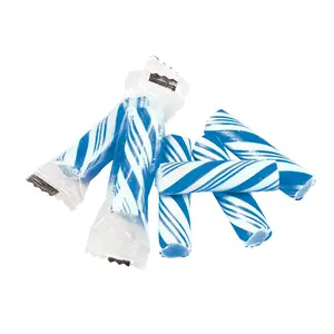 1 1/4" 1 lb. Mini Blue & White Blueberry Hard Candy Sticks - 152 Pc.