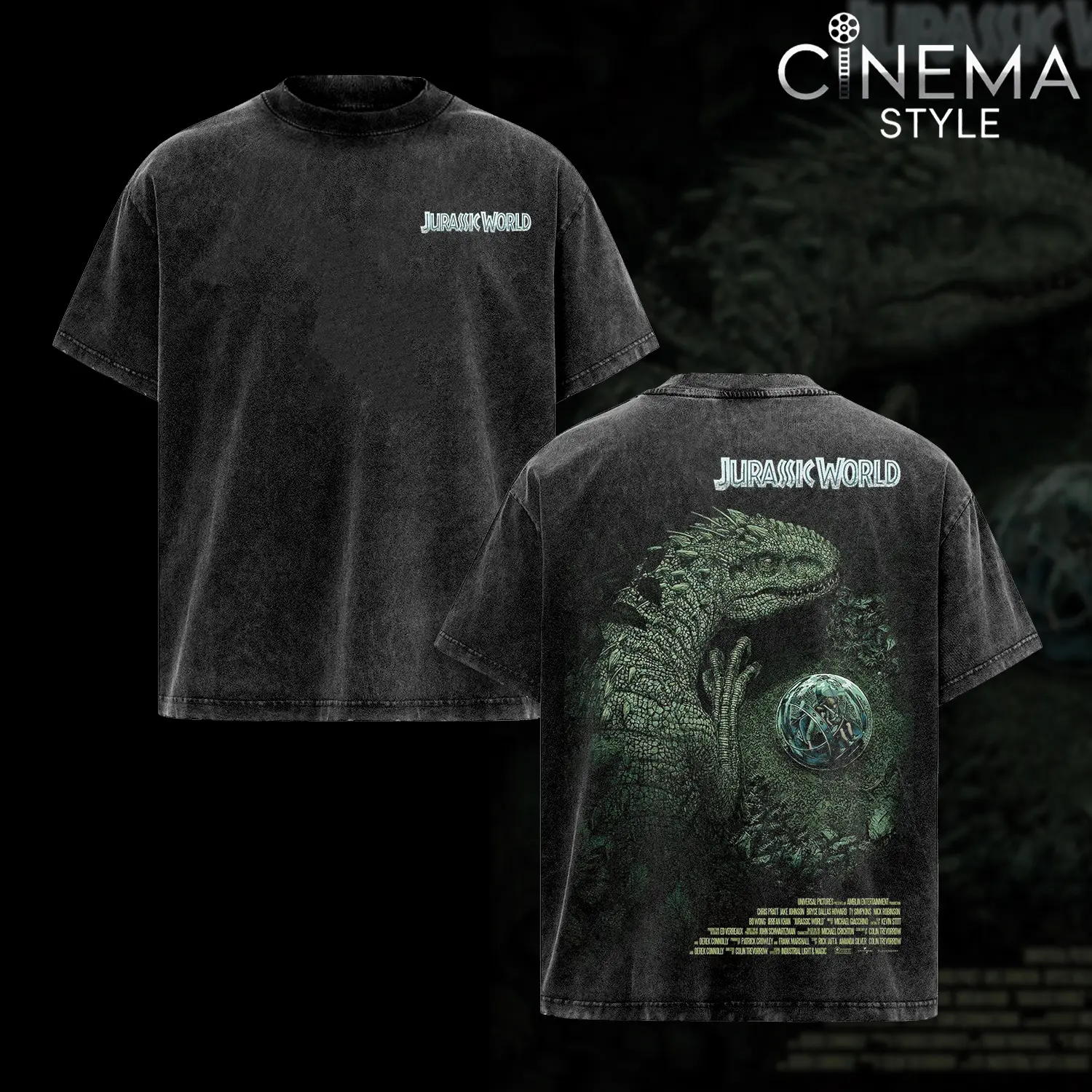 Jurassic World Acid-Washed Cotton T-Shirt, Vintage Graphic Tee for Fans of the Series Jurassic World, Top Streetwear Cotton Design for Men and Women, Unisex T-Shirt Hot