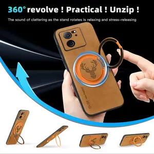 Père David's deer, 360° Spin Stand with Integrated Magnetic Kickstand forXiaomi 15/15pro/14Tpro/14/13T/13Lite/12x/12sPro/12T/12s ultra/11i/11x, Luxury faux leather Case for 13T Phone Case, Fit for MagSafe and Car Holder, Playability and decompression