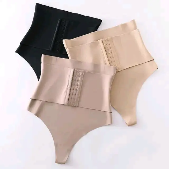 High-Waisted Invisible Shaping Panty - Sculpting Effect in Black & Beige Colors for Women's Wear