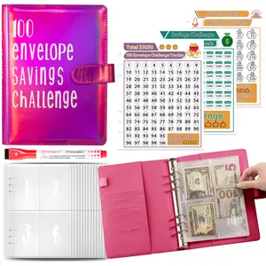 100 Days Money Saving Challenge Binder, Easy & Fun Way to Save $5,050, Savings Budget Book for Budgeting, Savings Tracker Organizer