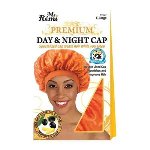 Ms. Remi Premium Day and Night Cap XL - Orange Block Pattern