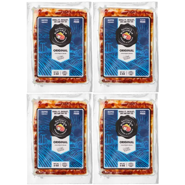 Gardner's Wisconsin Cheese and Sausage, 4 Pack of Original Oven-Baked Cheese, Artisan Cheese Made in Wisconsin