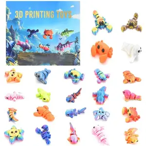 Christmas Advent Calendar Mini 3D Printed Animals, 24 piece3D Printed toy Set, Birthday gifts for boys and girls, party gifts Christmas gifts