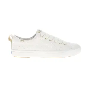 Keds Womens Cruise Mini Daisy Eyelet Slip On Sneakers Shoes Casual - White