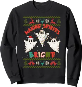 Making Spirits Bright Spooky Ugly Christmas Sweater Sweatshirt