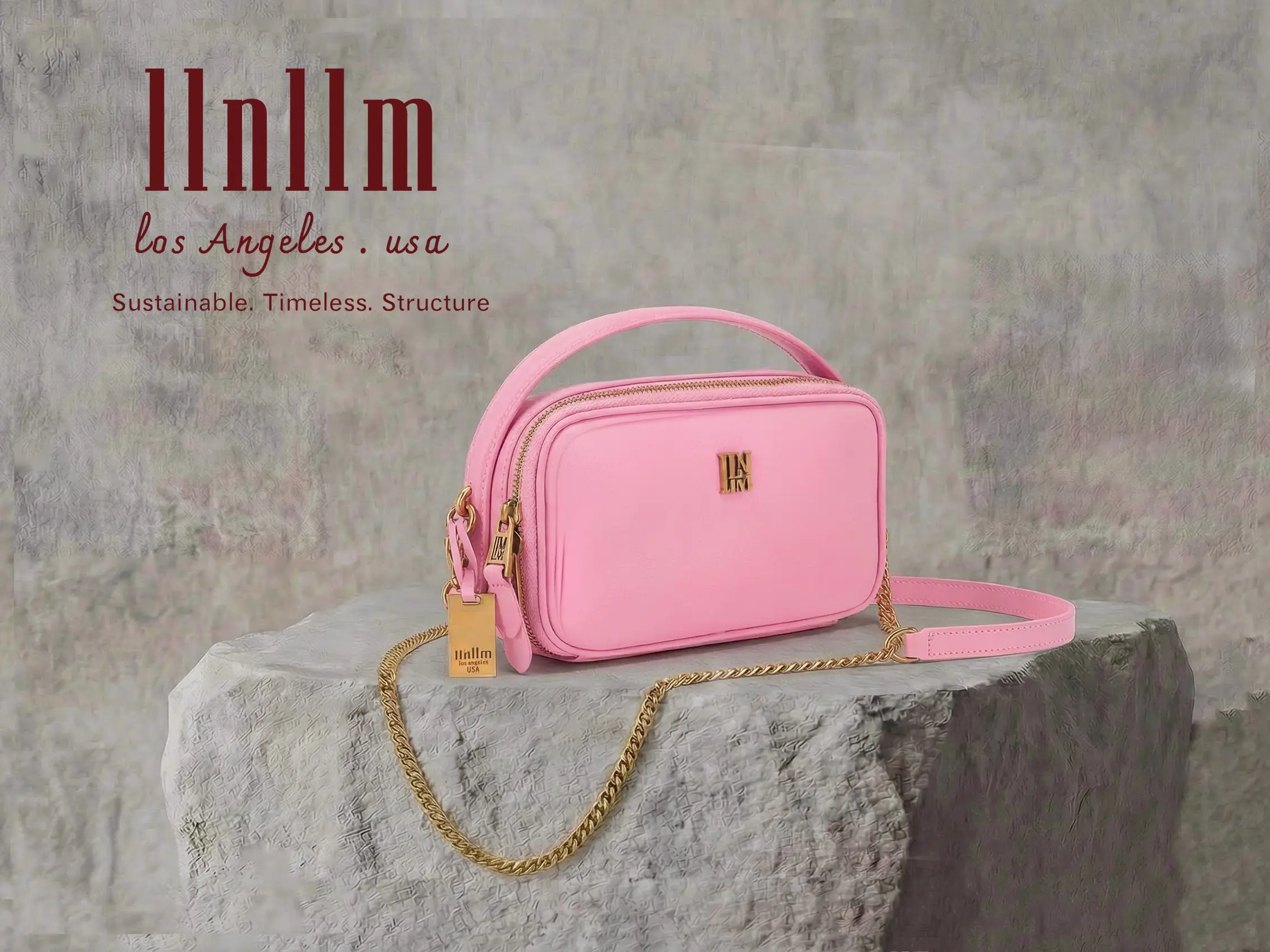 LLNLLM CC Crossbody Small Purse with Handle, Box-Shaped Classic Contemporary Chain-Accented Women's Handbag, LA Pink, Box-Shaped Women's Handbags, Chain-Accented Women's Handbags