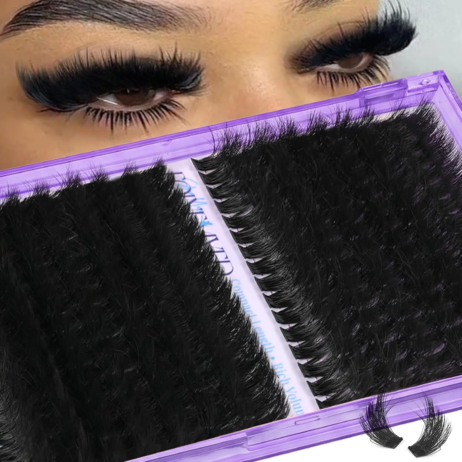 180D 280D Lash Clusters Thick Volume 12-16mm Fluff DIY Lash Extensions