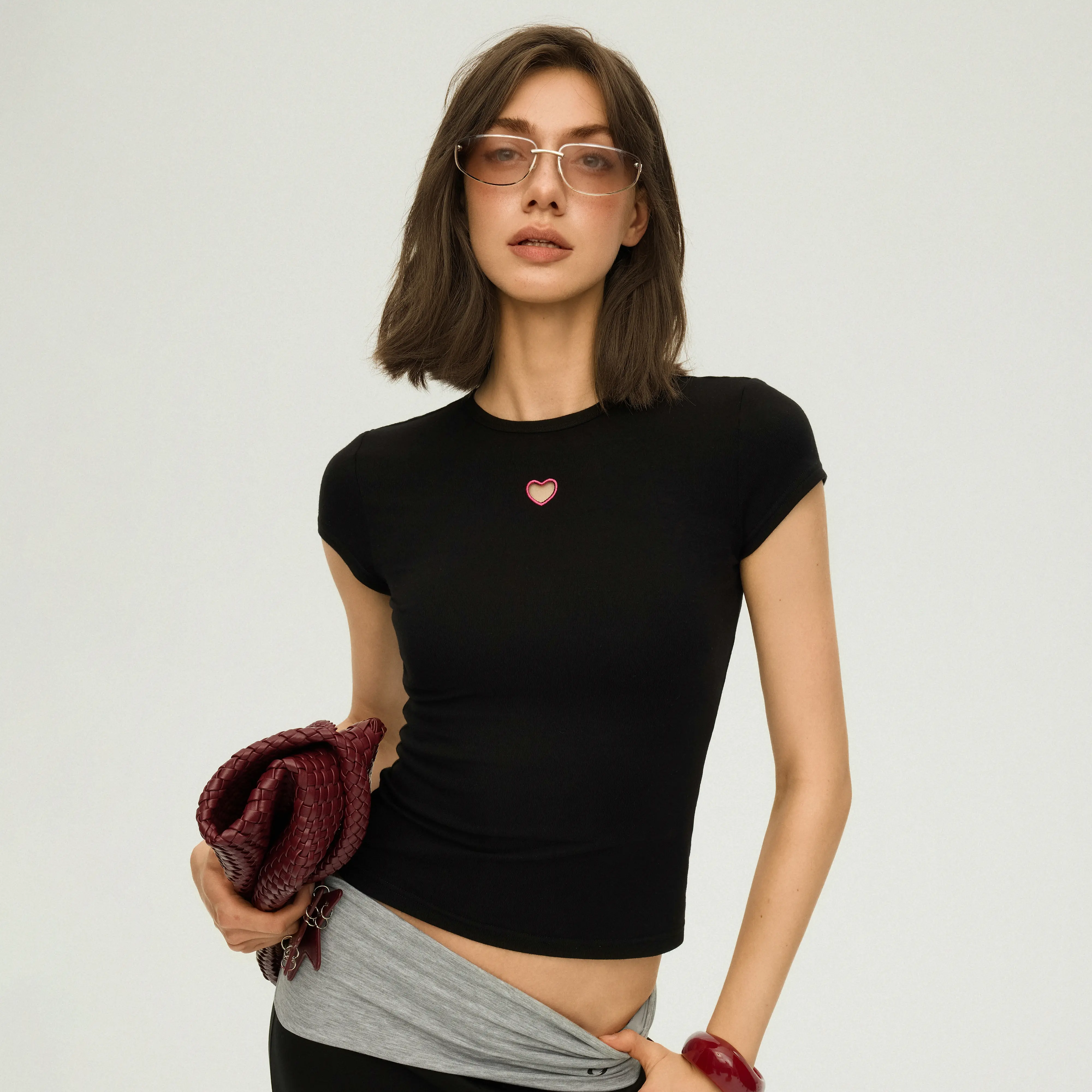 jccc shadow Women's Boxy Silky Rayon Spandex Fabric T-Shirt - Oversized Heart Cutout, Short-Sleeve, Casual Drapey Top for Tall Women Streetwear, Shortsleeve, Everyday, Girl, Soft, Tee, Tshirt, Oversized Fit, Strategic Reveal, Rayon Blend, Blazer, Accessor