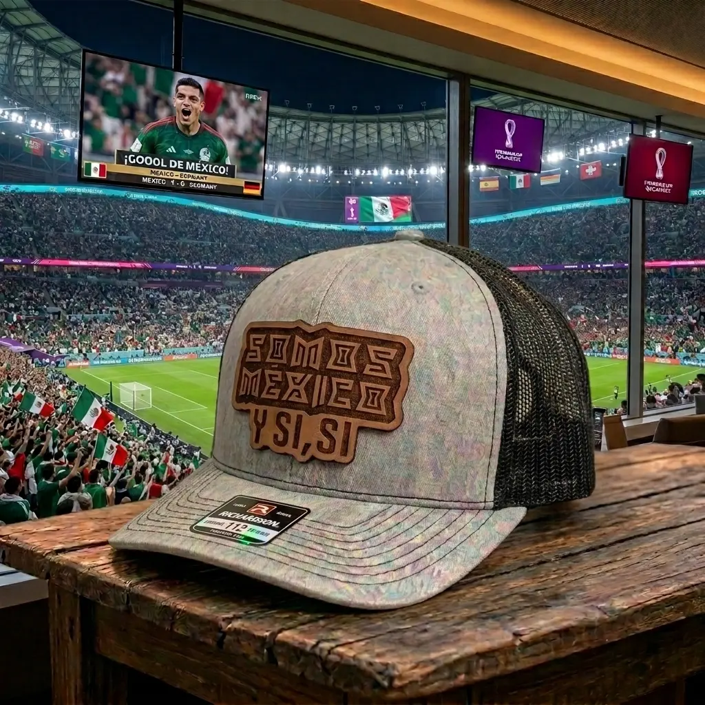 Mexico Y Si Si Mexican Leather Patch Hat, Mexican Style Trucker Hat, Spanish Love Quote Cap, Gift For Wife From Husband, Gift For Husband From Wife, Romantic Couple Hat, Latino Gift Idea, Anniversary Gift, Richardson Style Cap