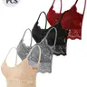 Women's Padded Contrast Lace Bralette, Seamless Wireless Push-Up Bra, Soft Breathable Casual Lingerie Top for All-Season Daily Wear, Seamless Wireless Bras