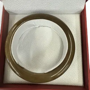 Real Jade Bangle bracelet- Rare Brown Sugar Type with Unique Design and High-Quality Material