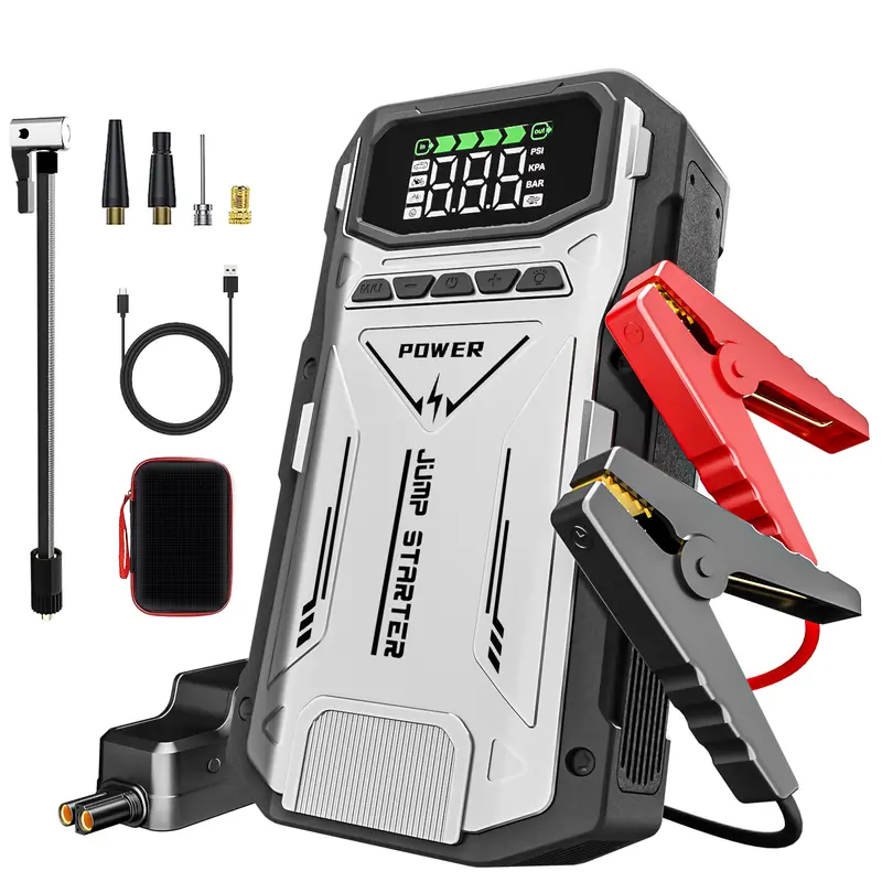 battery boost box AUTOONE M5 9000A Car Jump Starter 12V Battery Jumper Starter Portable (All Gas/All Diesel) 168W DC Jump Box for Car Battery with Built-in Booster,