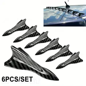 Car Roof Shark Fin Decorative Sticker Carbon Fiber Decors Universal Accessories