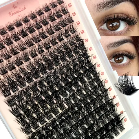 Fluffy Mixed Individual Lash Clusters Bundle - D Curl Lash Extension Cosmetic Set (9-16MM, 176 PCS), Easy-Apply for Adults' At-Home Makeup (Beauty & Personal Care, False Eyelashes)