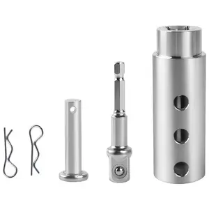 SummerVibes Trailer jack drill adapter, compatible with 1-inch drive shaft, Turbo, ez crank jack adapter tools and 1/2-inch socket drill bits,heavy-duty, suitable for RVs, construction,dump trailers (DIY, campervans)