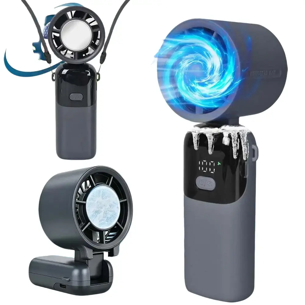 Portable Handheld Turbo Fan with Cold Compress for Outdoor Travel Working Gifts