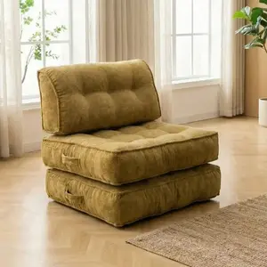 【Summer Romance】Velvet Corduroy Foldable Sofa Bed, Convertible Sleep Chair, Comfortable Floor Sofa Rest Area for Living Room, Single and Double