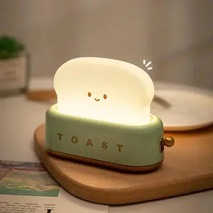 Smiling Toast Night Light - Compact Design, Ideal for Home Lighting, Features Warm Glow and Soft Ambiance