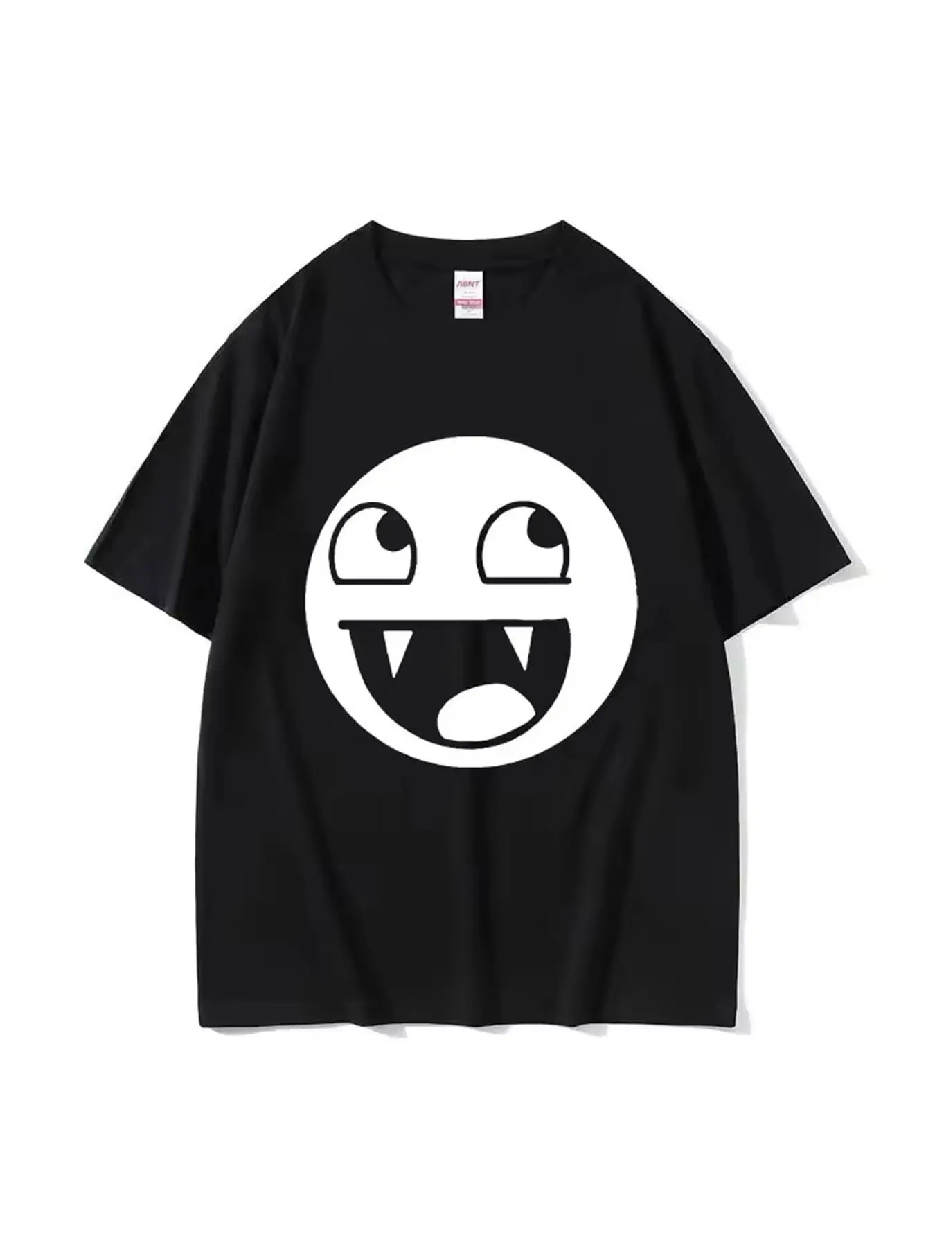 Funny T-Shirt: Epic Face Vampire Design, Grunge Y2K Emo Goth Style, Roblox Theme, Unisex Polyester Round Neck Tee, All Seasons