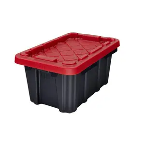 27 Gal. Tough Storage Tote in Black and Red