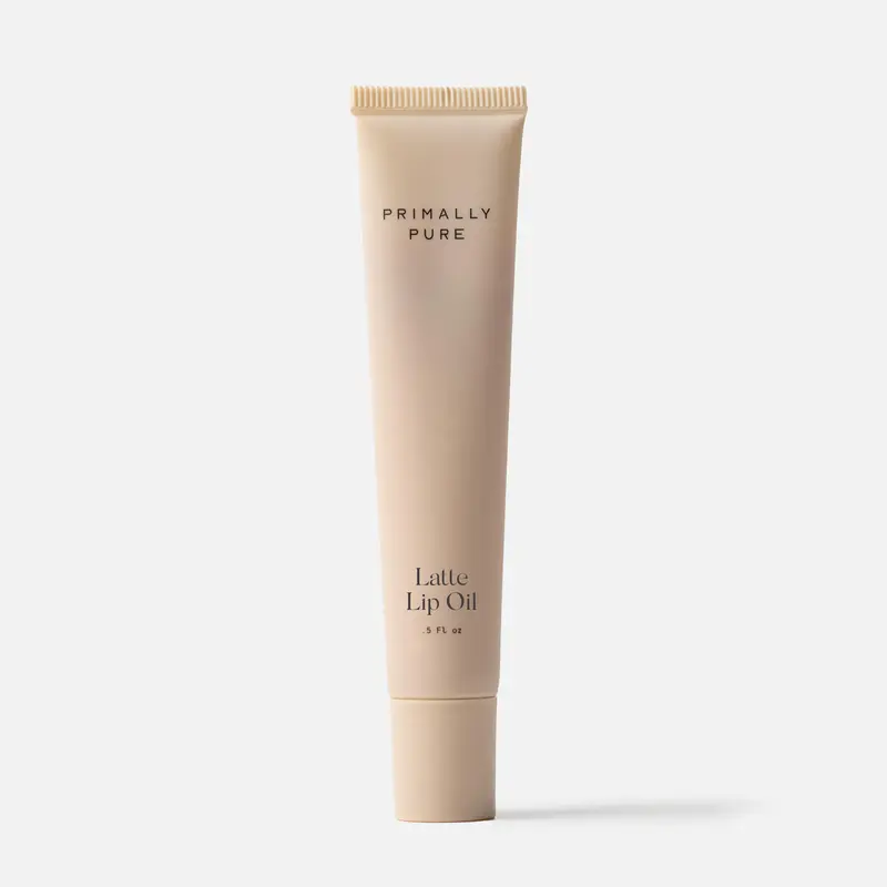 Primally Pure Latte Lip Oil - Intensely Moisturizing Blend with Coffee Duo, Ethically Sourced Lanolin & Grass-Fed Tallow for Intense Hydration