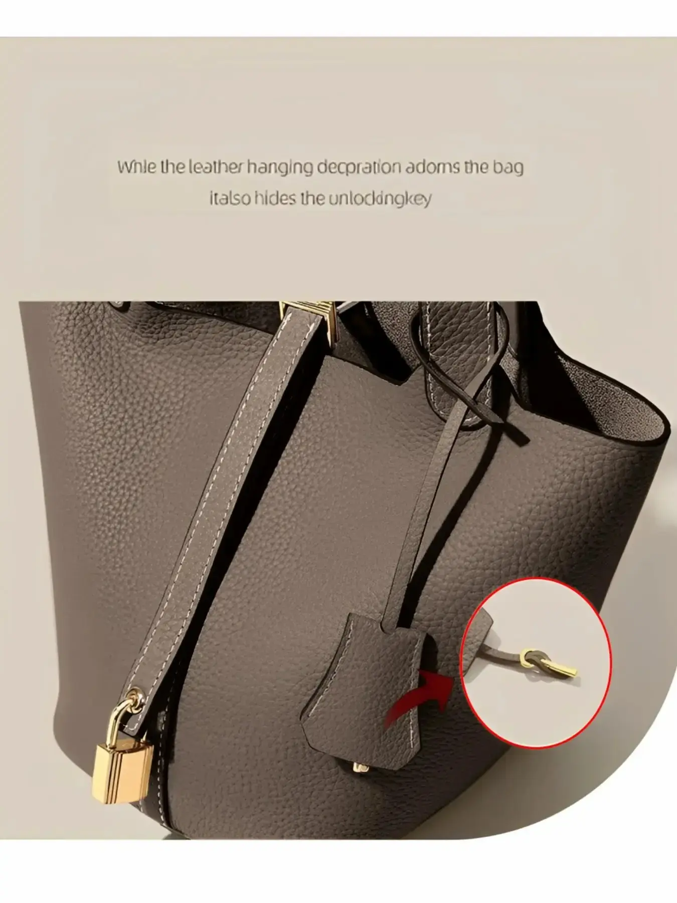 Women's Fashion Plain Leather Bucket Handbags 22cm, Casual Asymmetrical Handbag, Handheld Bag, All Seasons, Versatile and Stylish, Handbag Set