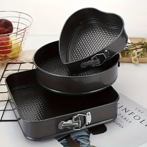 Cake mold, bottom baking, thickened carbon steel square center shaped set, household multi specification appliances, Bakeware