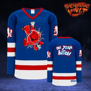 Blue Kool-Aid Man Hockey Jersey, All Over Print Hockey Shirt for Men and Women, Gift for ICP Juggalo Fan .