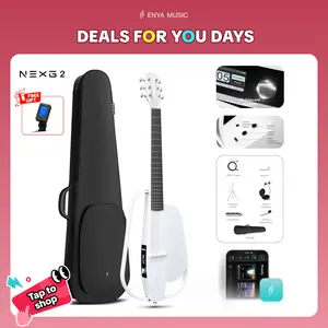 【Music, Evolved.】Enya NEXG 2 Basic Acoustic-Electric Guitar Carbon Fiber Travel Guitar Smart Acustica Electric Guitarra for Adults with 50W Wireless Speaker, Footswitch, and Gigbag  Christmas Gift, TikTokShopHolidayHaul